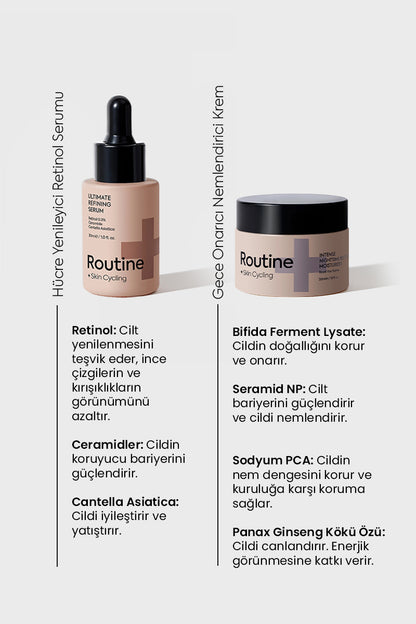 Hücre Yenileyici Retinol Gece Bakım ve Yenileme Seti - Retinol Night Routine