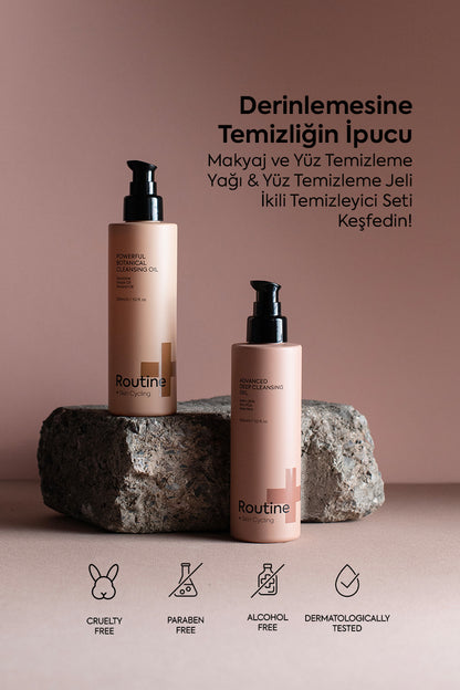 Makyaj ve Yüz Temizleme Yağı &amp; Yüz Temizleme Jeli İkili Temizleyici Set - Double Cleansing Routine